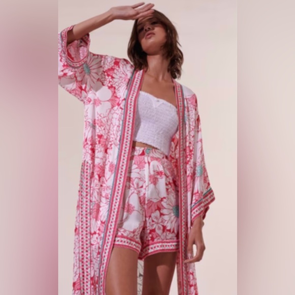 Poupette St Barth Other - Poupette St Barth Long Kimono Erica Pink NWT